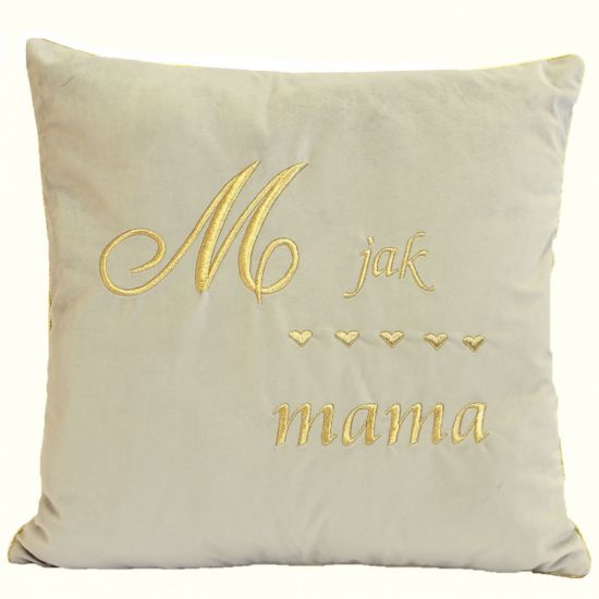 Poduszka Velvet - M jak Mama