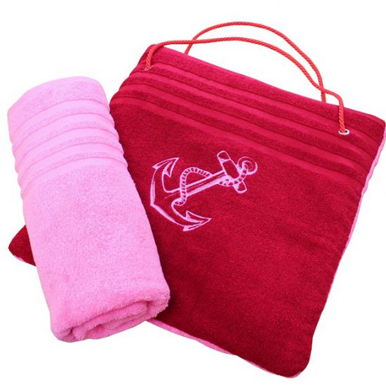 Torba plażowa i ręcznik w jednym - róż